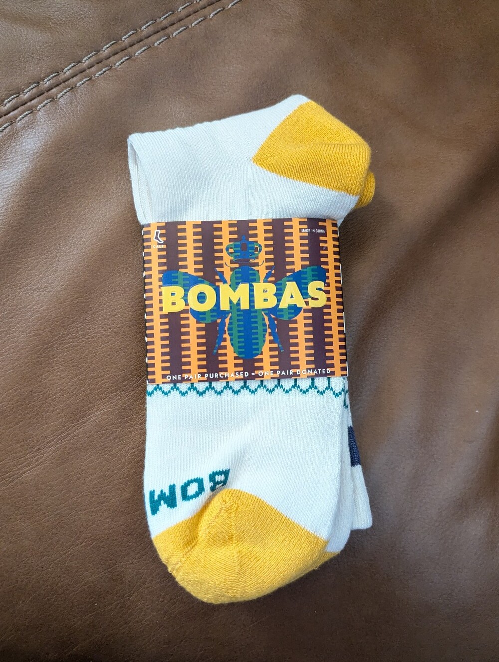 Bombas Black Hive Collection Retro Style Calf Socks - Size Large